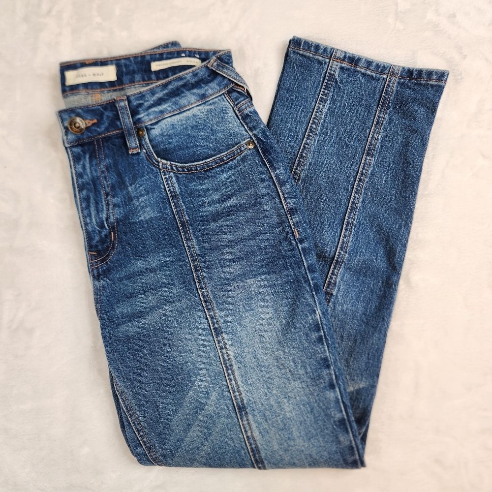Cleo + Wolf High Rise Straight Jeans Size 26x27